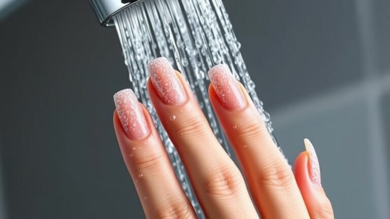 can press nails shower