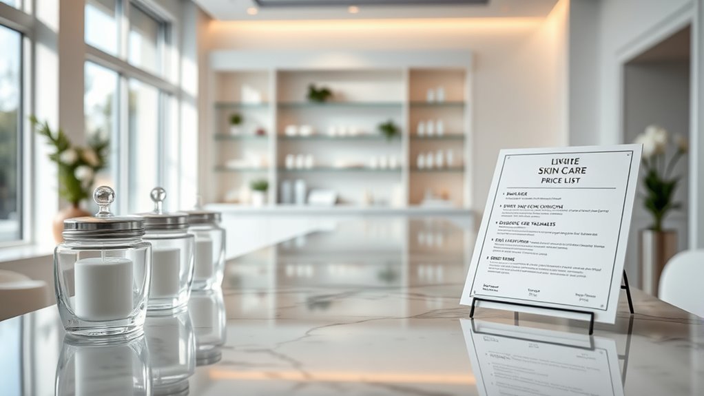 skin center price list